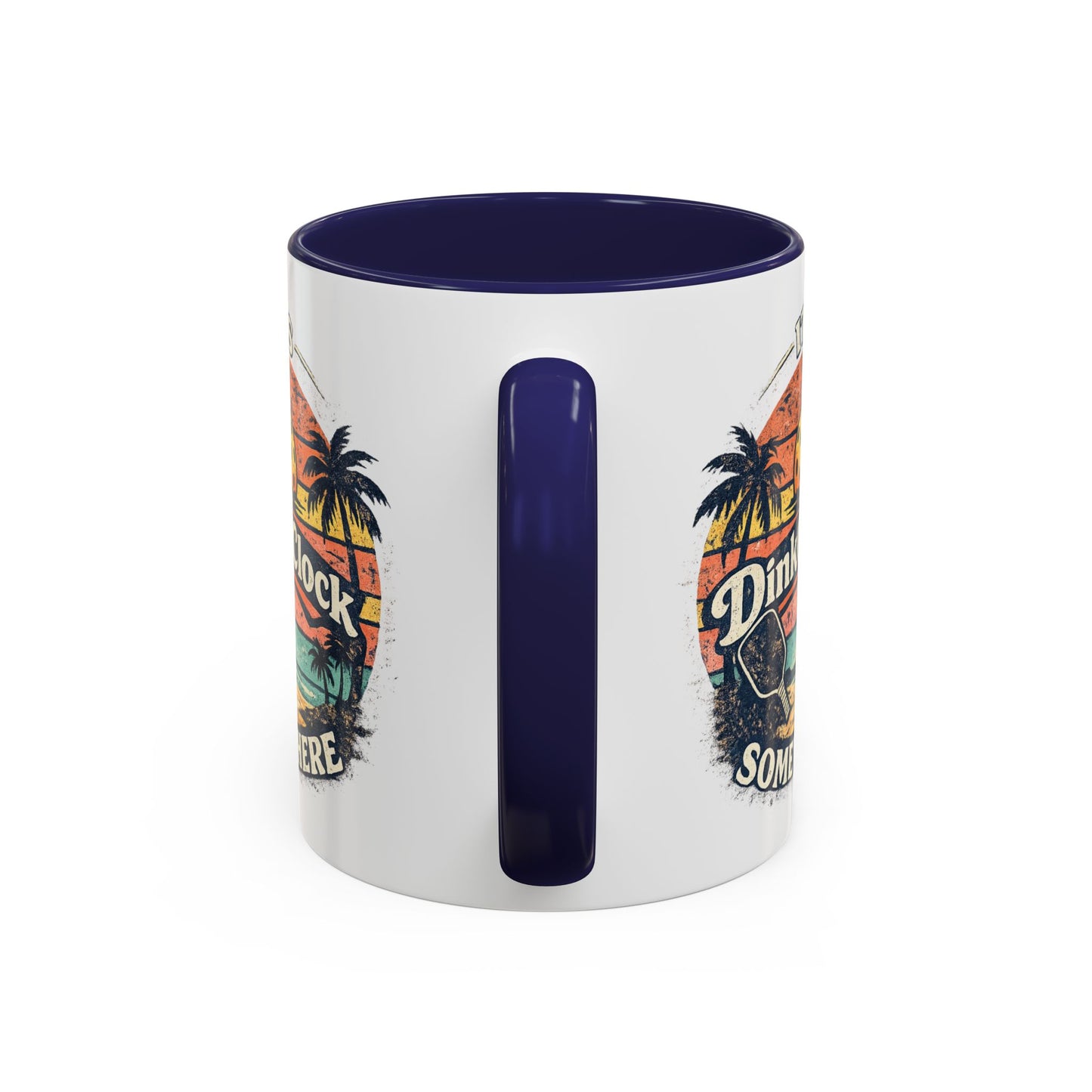 Pickleball Mug — "It’s Dink O’Clock Somewhere" Retro Beach Coffee Cup (11/15oz)