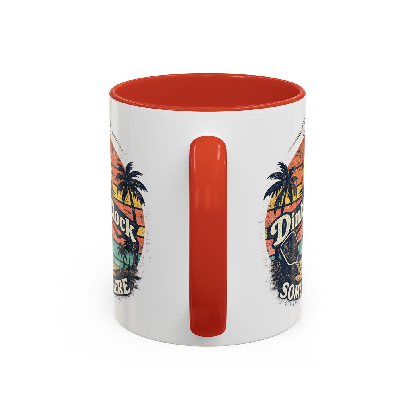 Pickleball Mug — "It’s Dink O’Clock Somewhere" Retro Beach Coffee Cup (11/15oz)