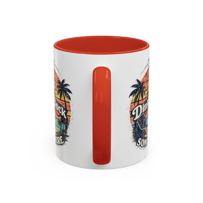 Pickleball Mug — "It’s Dink O’Clock Somewhere" Retro Beach Coffee Cup (11/15oz)