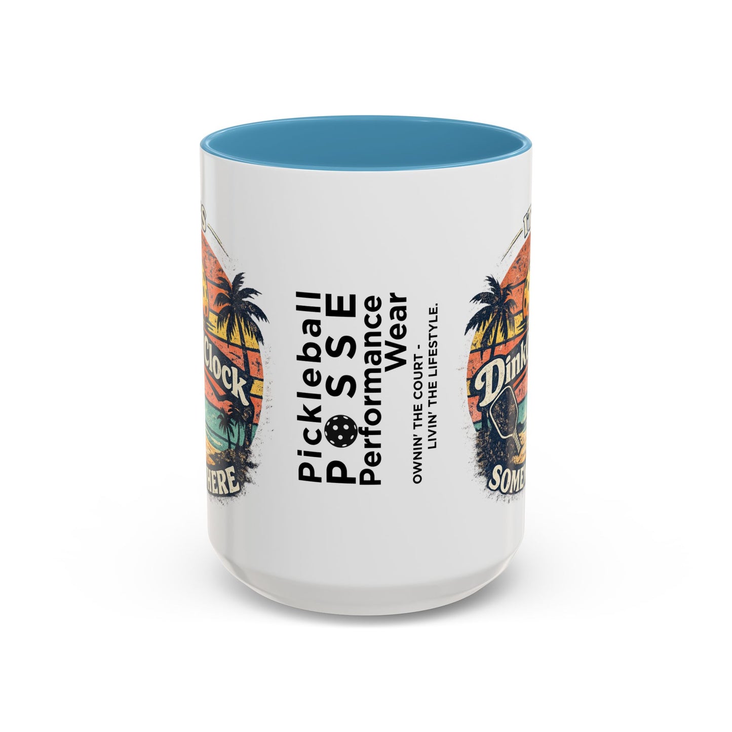 Pickleball Mug — "It’s Dink O’Clock Somewhere" Retro Beach Coffee Cup (11/15oz)