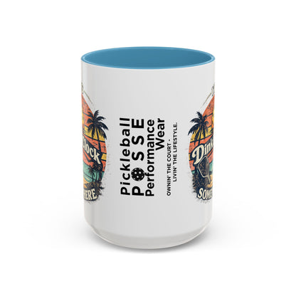 Pickleball Mug — "It’s Dink O’Clock Somewhere" Retro Beach Coffee Cup (11/15oz)