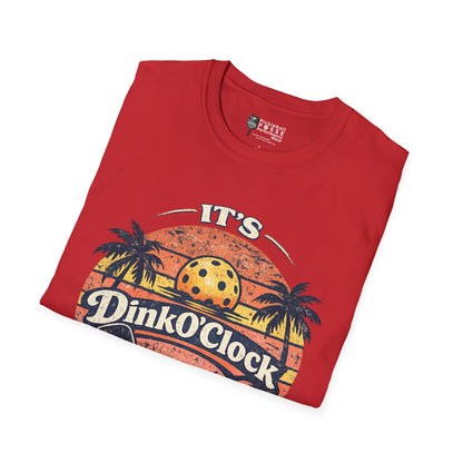 Dink O’Clock Pickleball T‑Shirt — Retro Beach 'It's Dink O'Clock Somewhere' Tee