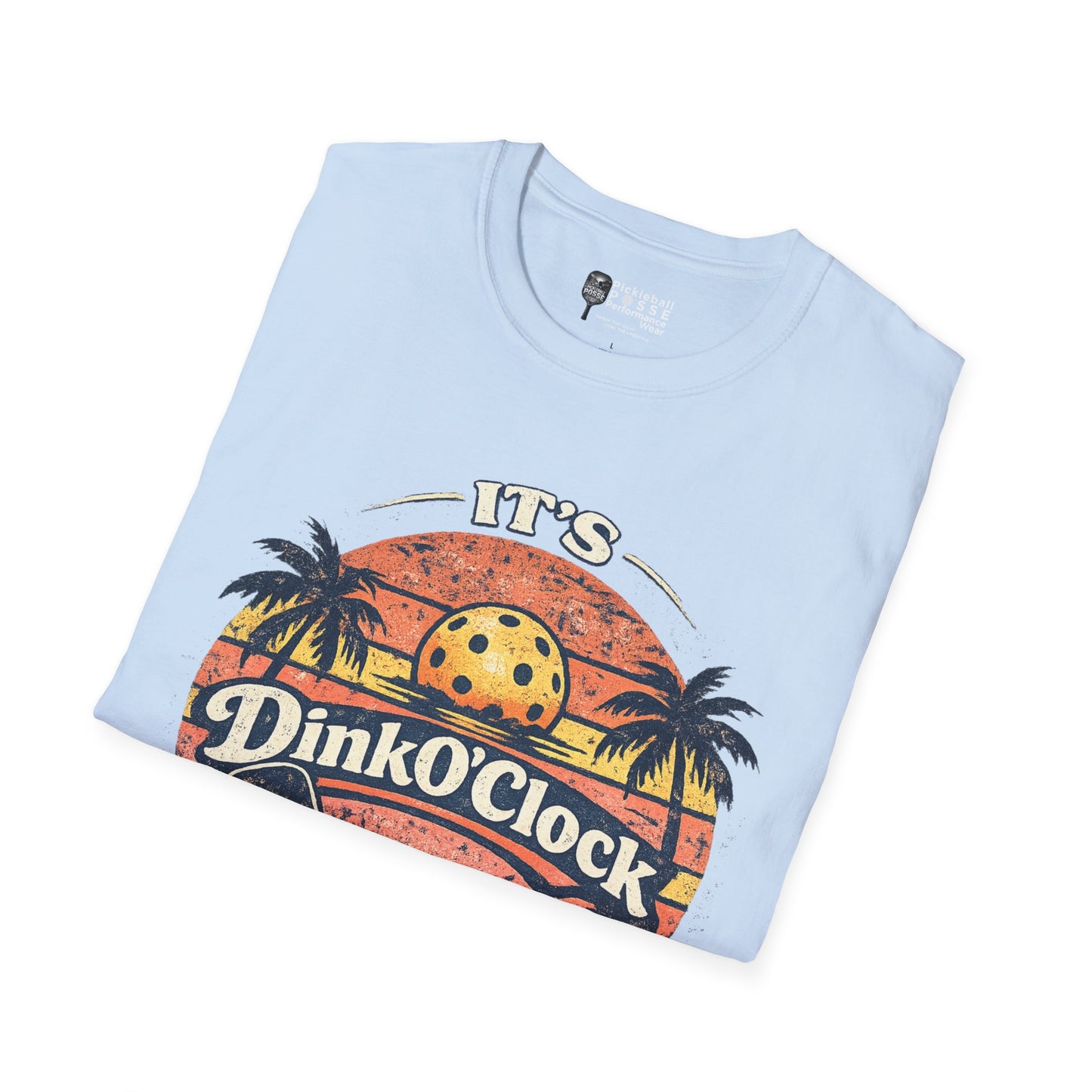 Dink O’Clock Pickleball T‑Shirt — Retro Beach 'It's Dink O'Clock Somewhere' Tee