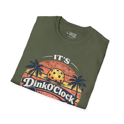 Dink O’Clock Pickleball T‑Shirt — Retro Beach 'It's Dink O'Clock Somewhere' Tee