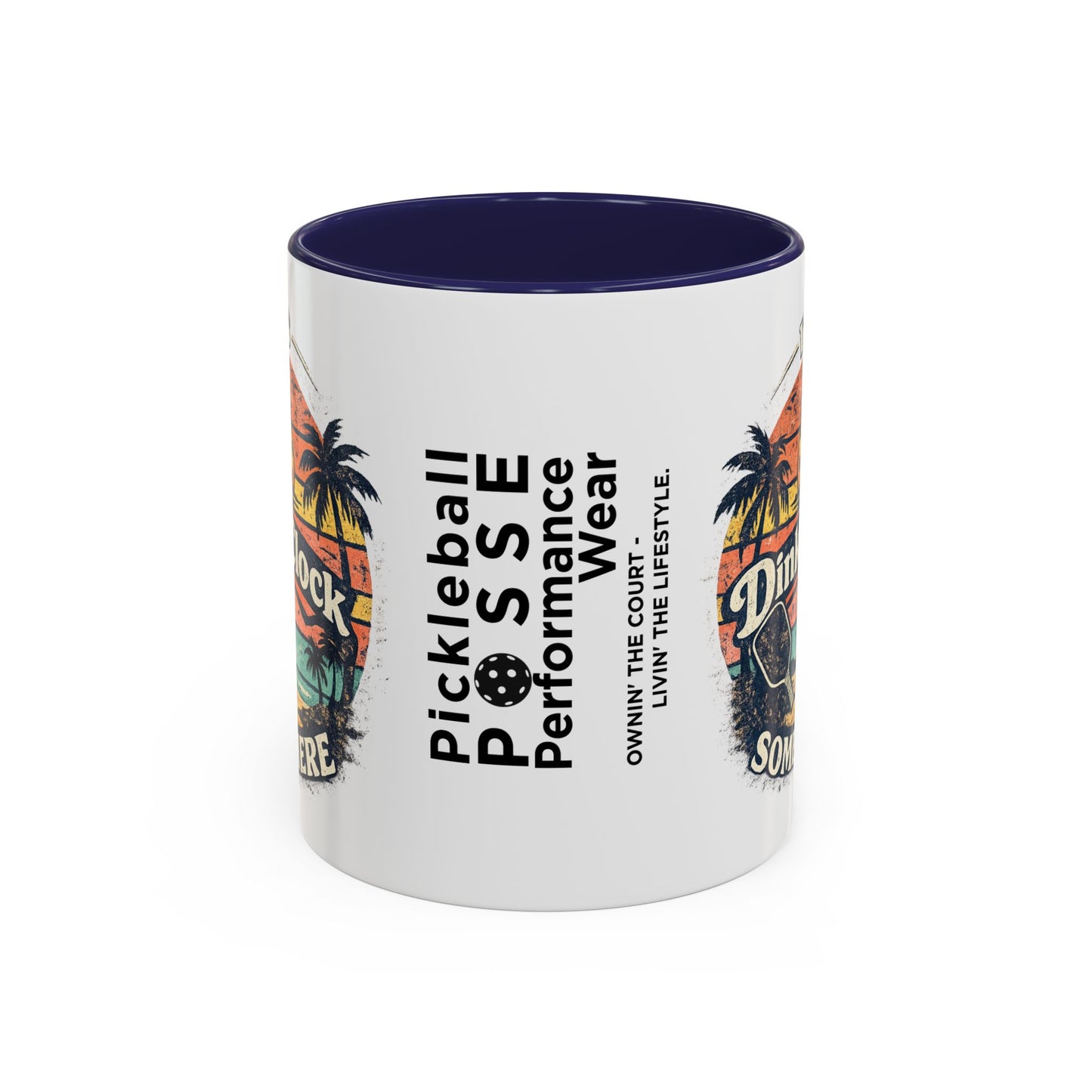 Pickleball Mug — "It’s Dink O’Clock Somewhere" Retro Beach Coffee Cup (11/15oz)