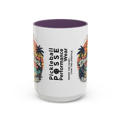 Pickleball Mug — "It’s Dink O’Clock Somewhere" Retro Beach Coffee Cup (11/15oz)