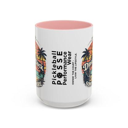 Pickleball Mug — "It’s Dink O’Clock Somewhere" Retro Beach Coffee Cup (11/15oz)