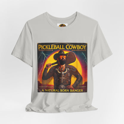 Pickleball Cowboy T‑Shirt — "A Natural Born Banger" Retro Western Pickleball Tee