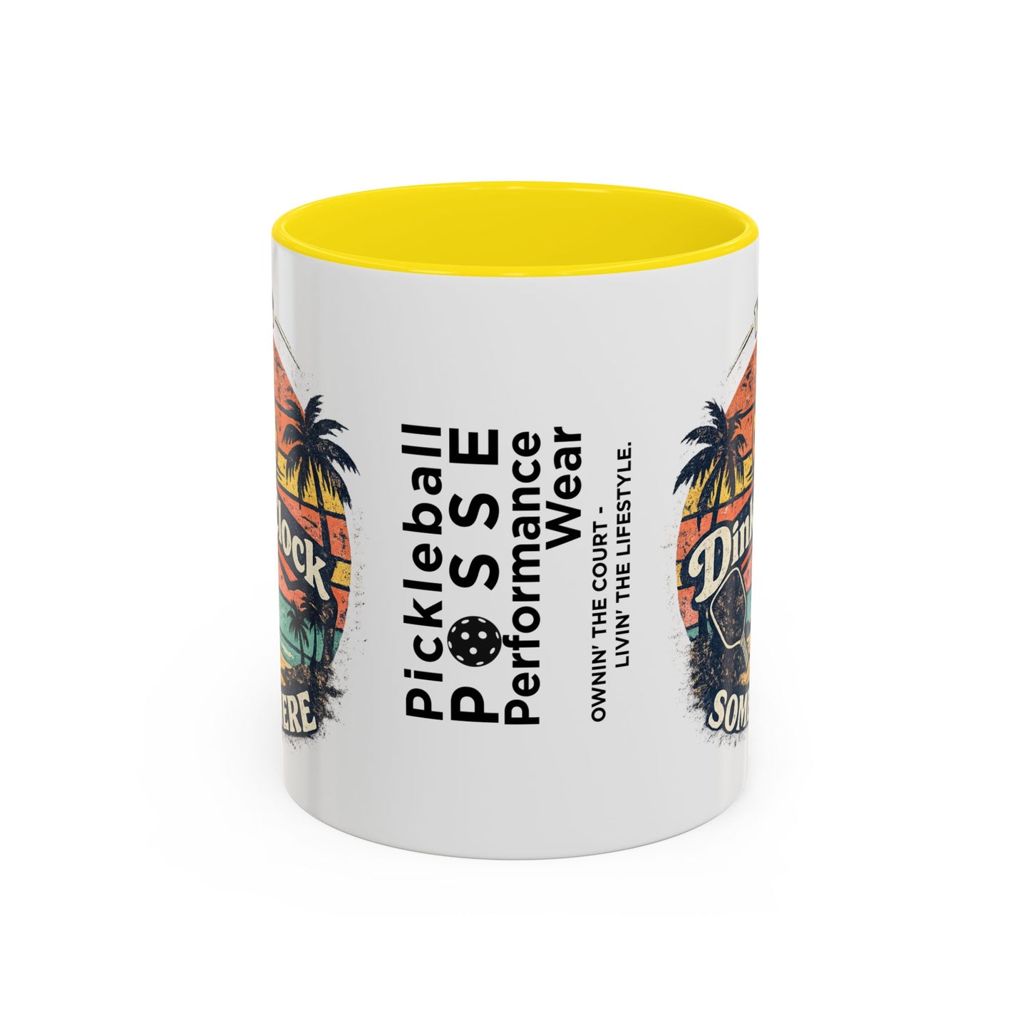 Pickleball Mug — "It’s Dink O’Clock Somewhere" Retro Beach Coffee Cup (11/15oz)