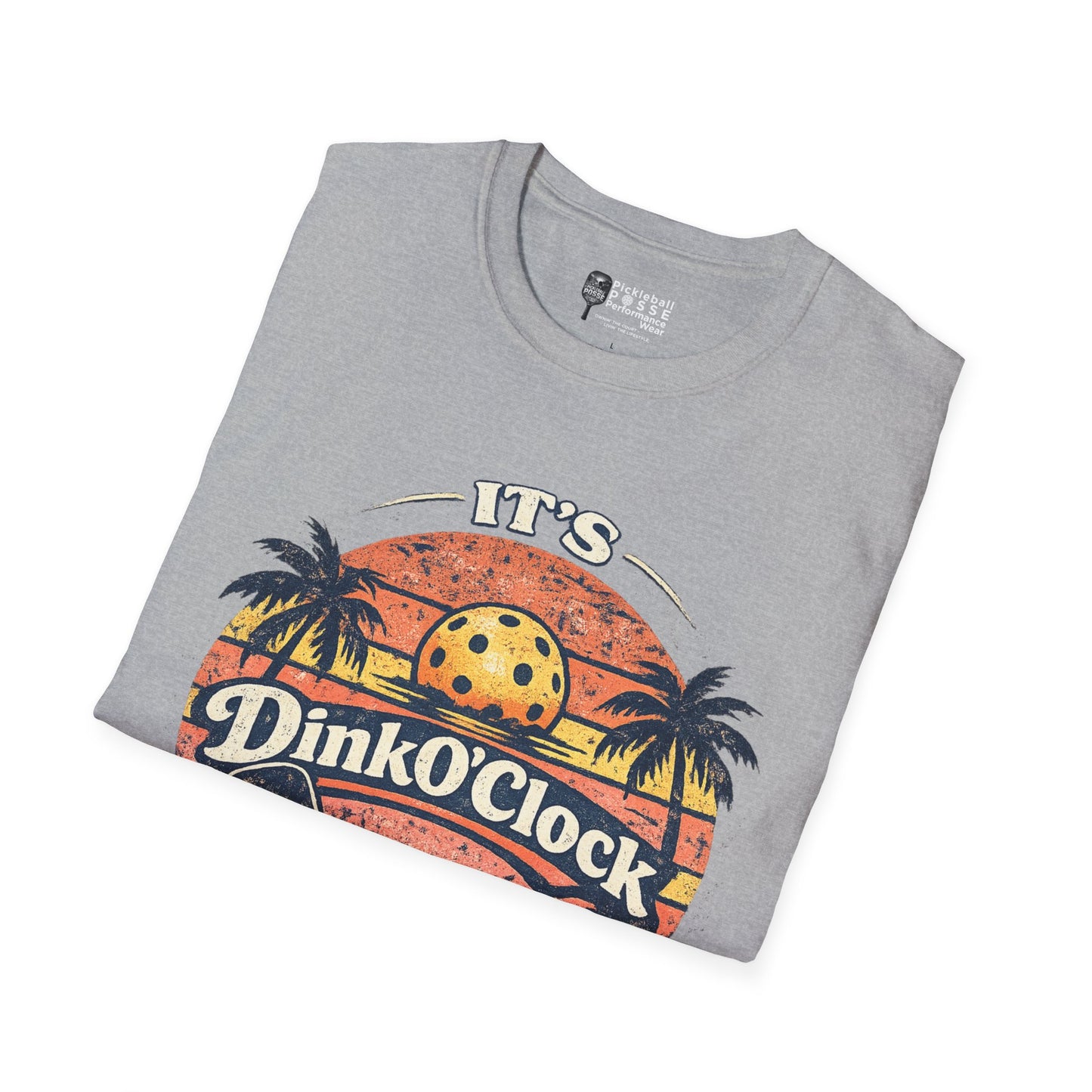 Dink O’Clock Pickleball T‑Shirt — Retro Beach 'It's Dink O'Clock Somewhere' Tee