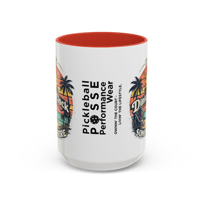 Pickleball Mug — "It’s Dink O’Clock Somewhere" Retro Beach Coffee Cup (11/15oz)