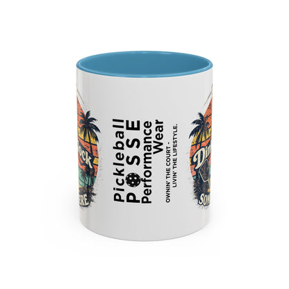 Pickleball Mug — "It’s Dink O’Clock Somewhere" Retro Beach Coffee Cup (11/15oz)