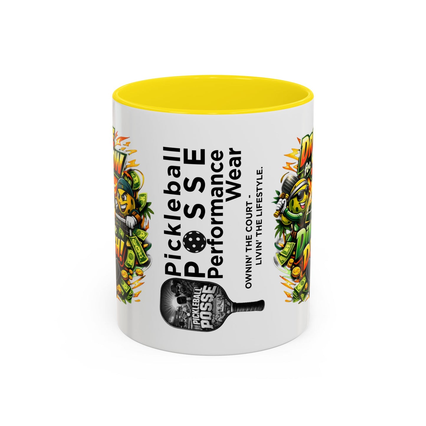 Pickleball Coffee Mug — “Drive for Show, Dink for Dough!” Accent Ceramic Mug (11/15oz)