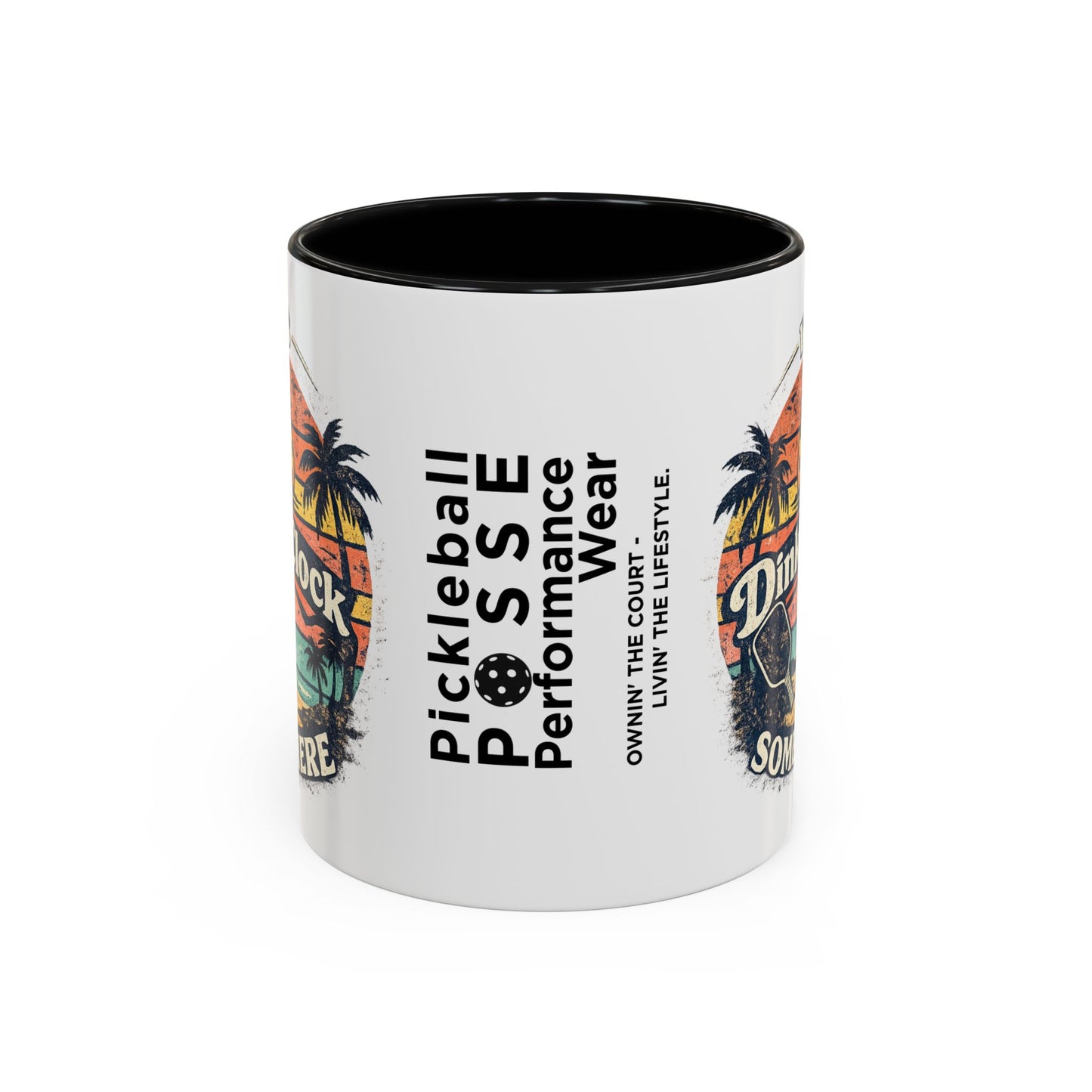 Pickleball Mug — "It’s Dink O’Clock Somewhere" Retro Beach Coffee Cup (11/15oz)