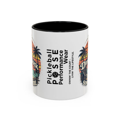 Pickleball Mug — "It’s Dink O’Clock Somewhere" Retro Beach Coffee Cup (11/15oz)