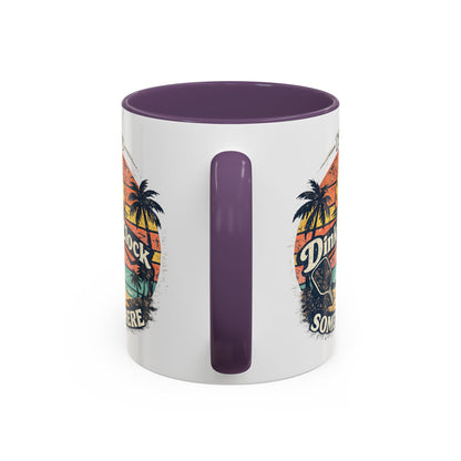 Pickleball Mug — "It’s Dink O’Clock Somewhere" Retro Beach Coffee Cup (11/15oz)
