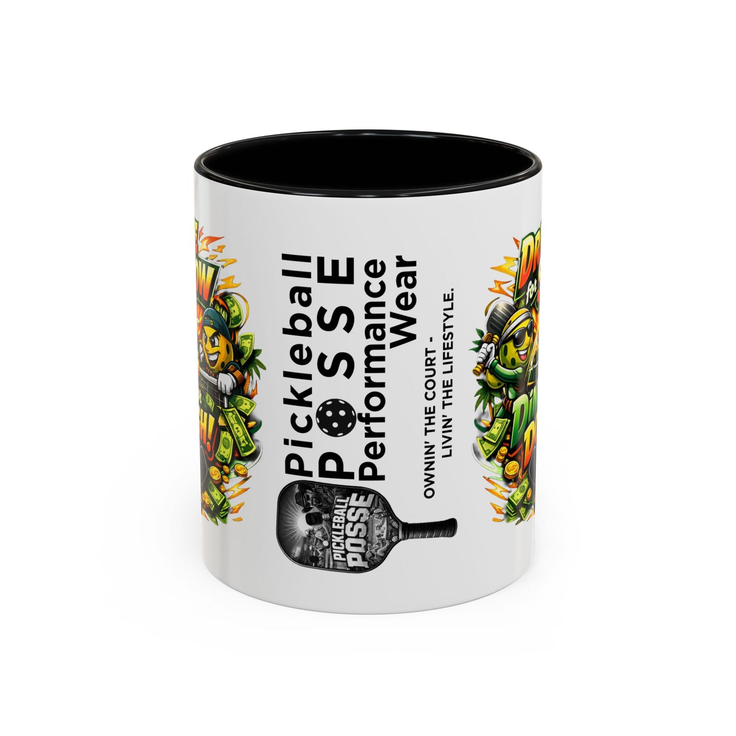 Pickleball Coffee Mug — “Drive for Show, Dink for Dough!” Accent Ceramic Mug (11/15oz)
