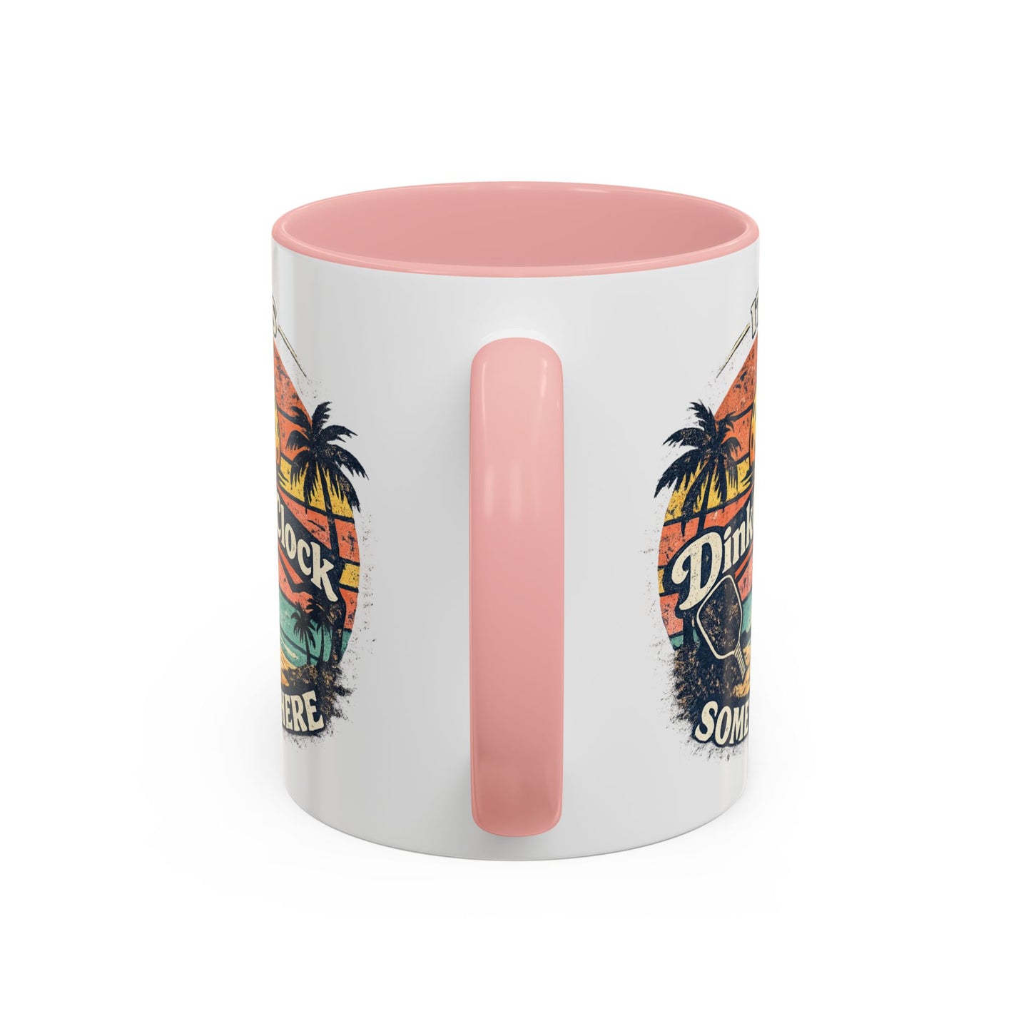 Pickleball Mug — "It’s Dink O’Clock Somewhere" Retro Beach Coffee Cup (11/15oz)