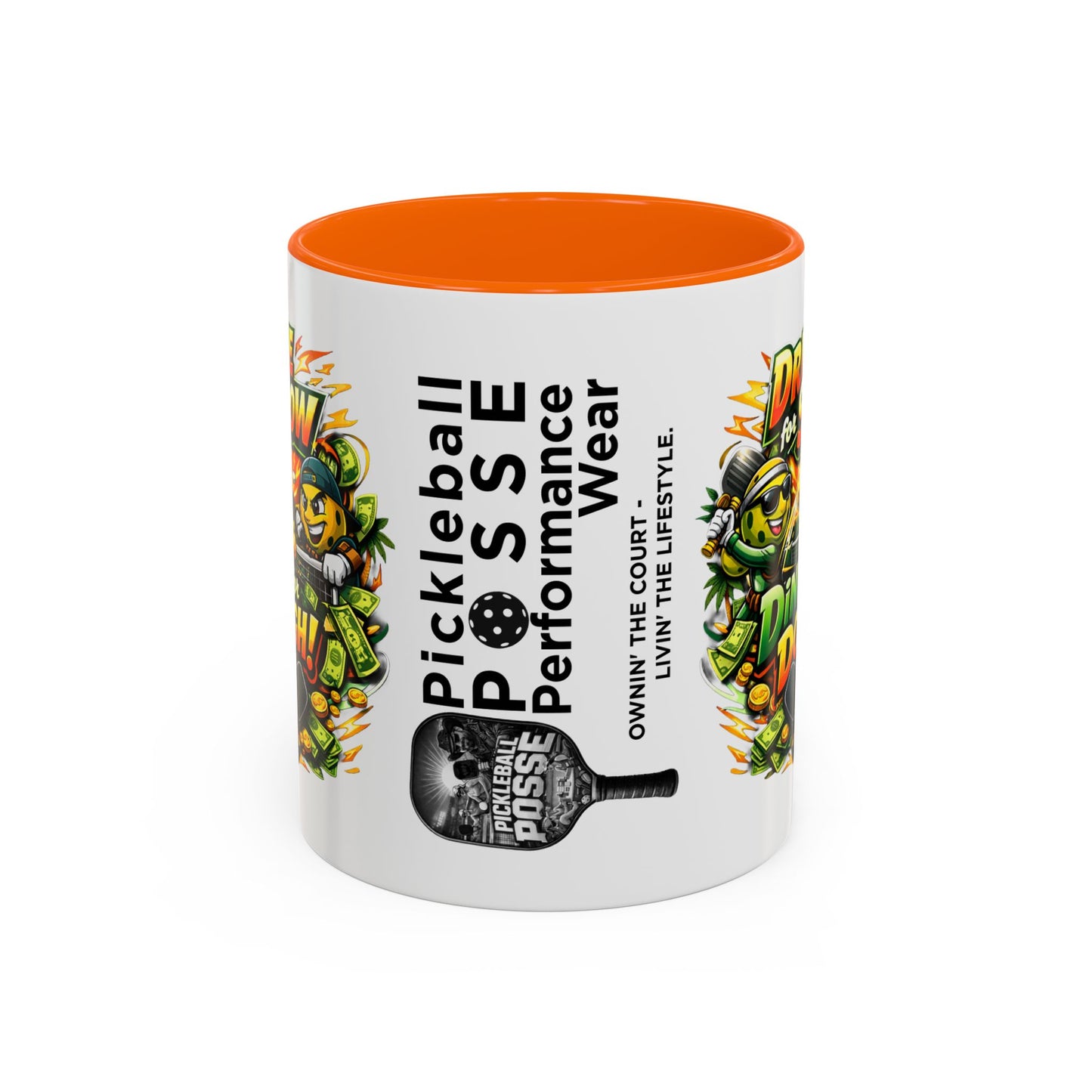 Pickleball Coffee Mug — “Drive for Show, Dink for Dough!” Accent Ceramic Mug (11/15oz)