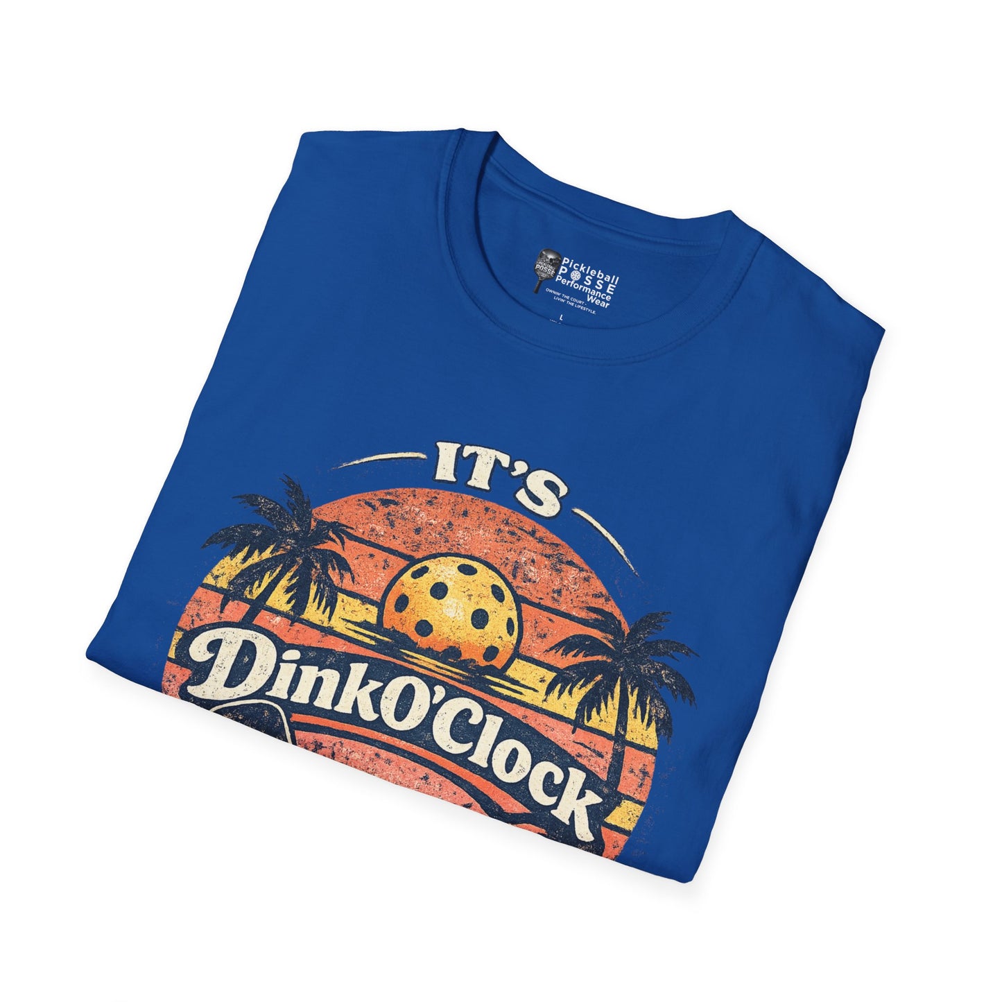 Dink O’Clock Pickleball T‑Shirt — Retro Beach 'It's Dink O'Clock Somewhere' Tee