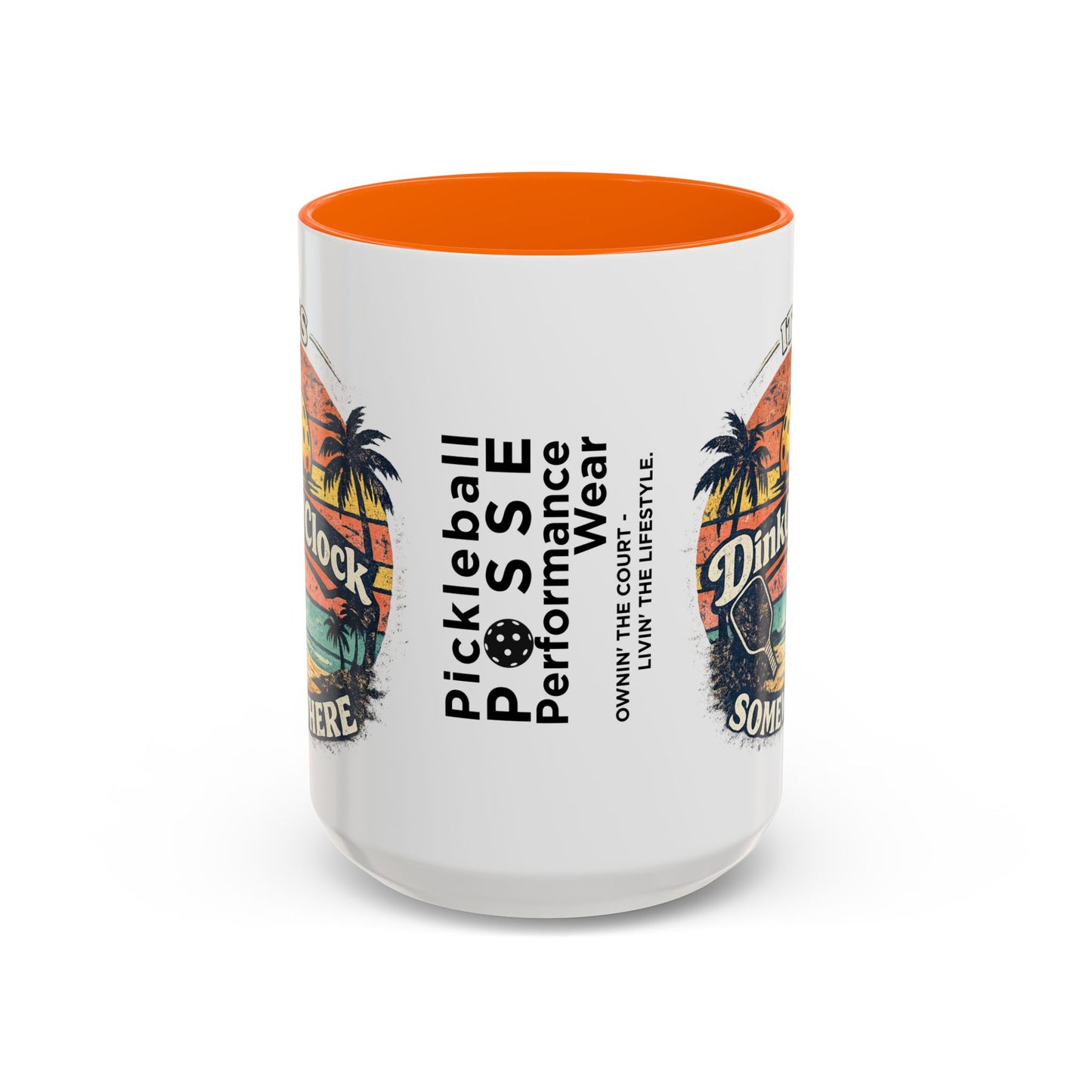 Pickleball Mug — "It’s Dink O’Clock Somewhere" Retro Beach Coffee Cup (11/15oz)