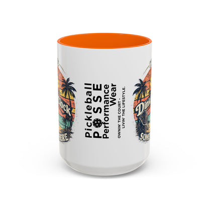 Pickleball Mug — "It’s Dink O’Clock Somewhere" Retro Beach Coffee Cup (11/15oz)