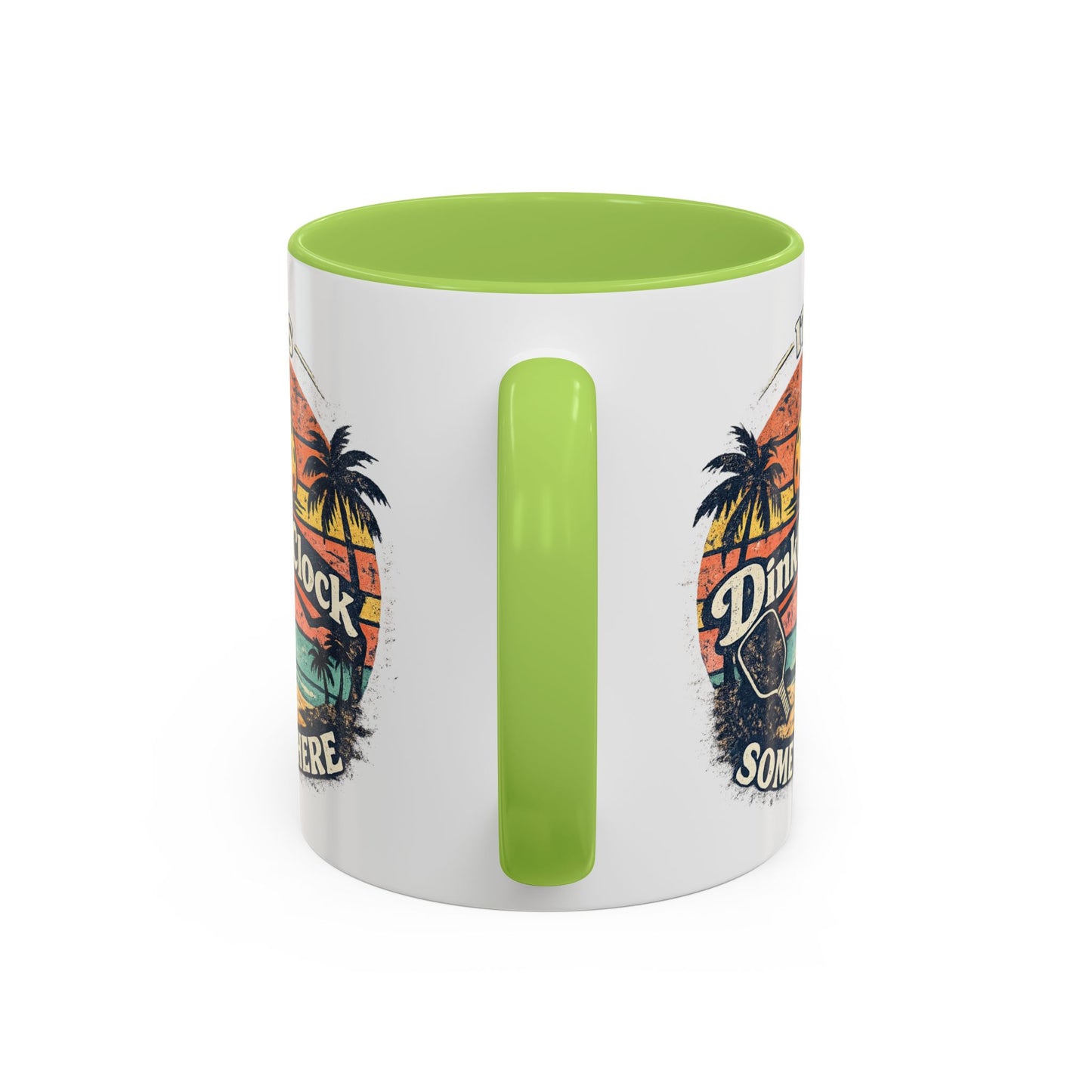 Pickleball Mug — "It’s Dink O’Clock Somewhere" Retro Beach Coffee Cup (11/15oz)