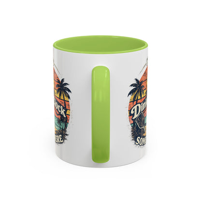 Pickleball Mug — "It’s Dink O’Clock Somewhere" Retro Beach Coffee Cup (11/15oz)