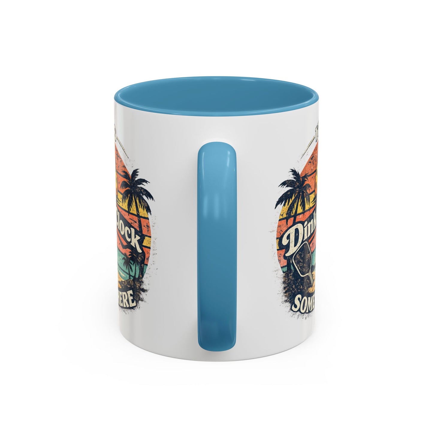 Pickleball Mug — "It’s Dink O’Clock Somewhere" Retro Beach Coffee Cup (11/15oz)