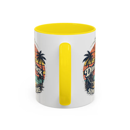 Pickleball Mug — "It’s Dink O’Clock Somewhere" Retro Beach Coffee Cup (11/15oz)