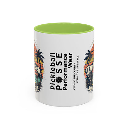 Pickleball Mug — "It’s Dink O’Clock Somewhere" Retro Beach Coffee Cup (11/15oz)