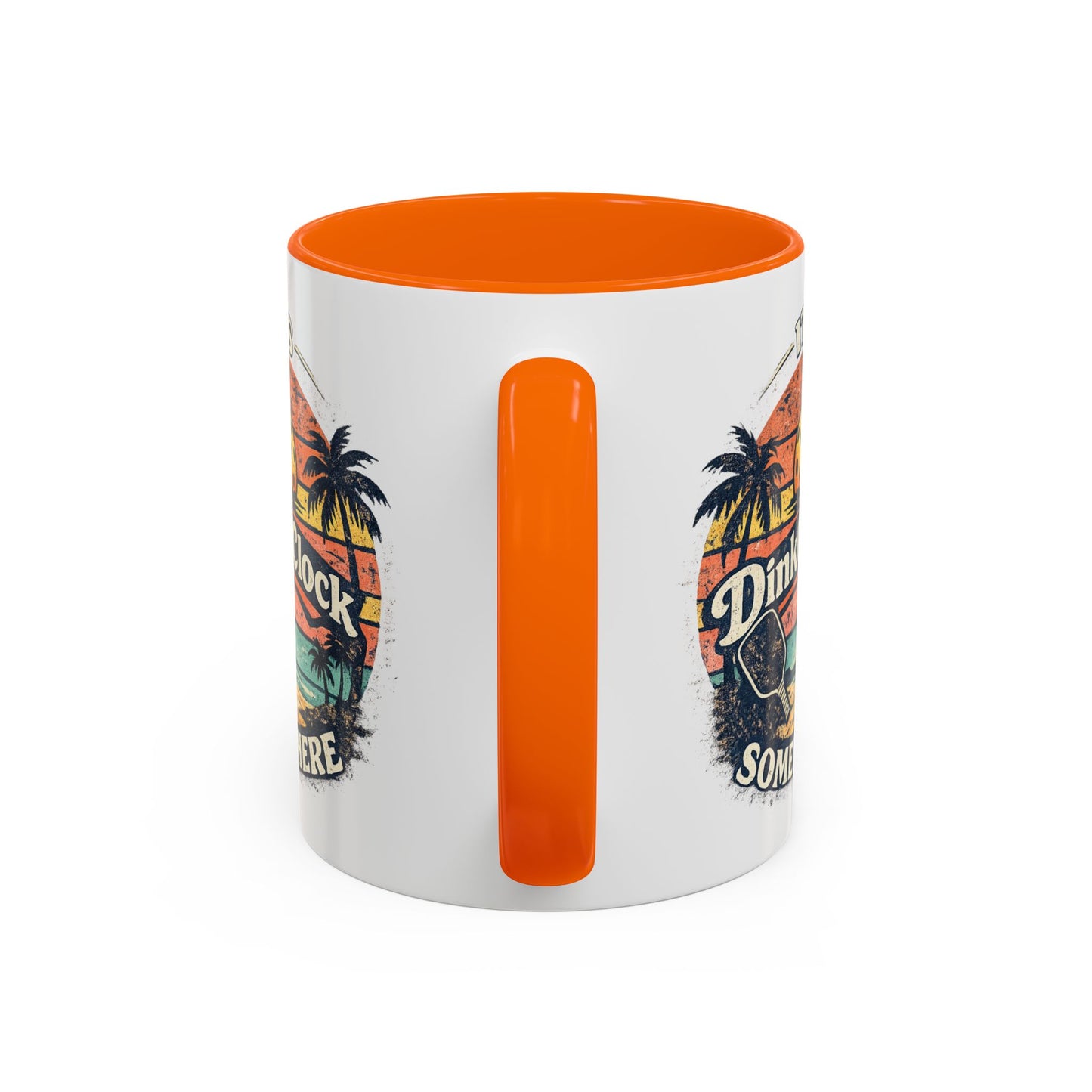 Pickleball Mug — "It’s Dink O’Clock Somewhere" Retro Beach Coffee Cup (11/15oz)