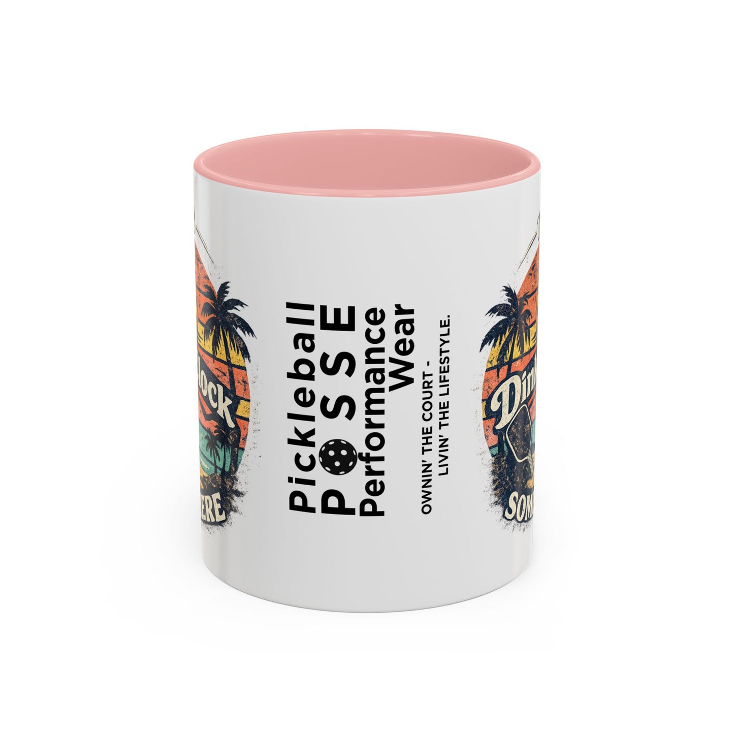 Pickleball Mug — "It’s Dink O’Clock Somewhere" Retro Beach Coffee Cup (11/15oz)