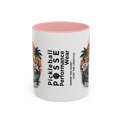 Pickleball Mug — "It’s Dink O’Clock Somewhere" Retro Beach Coffee Cup (11/15oz)