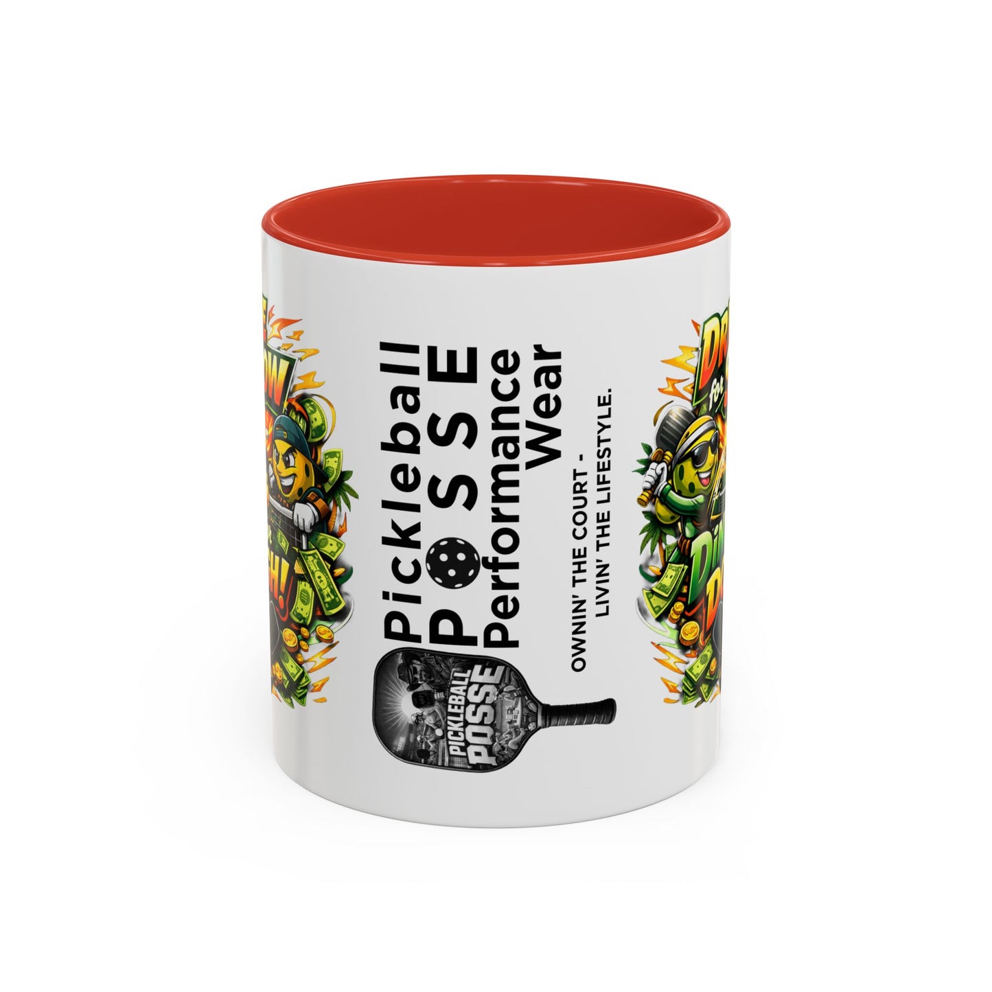 Pickleball Coffee Mug — “Drive for Show, Dink for Dough!” Accent Ceramic Mug (11/15oz)