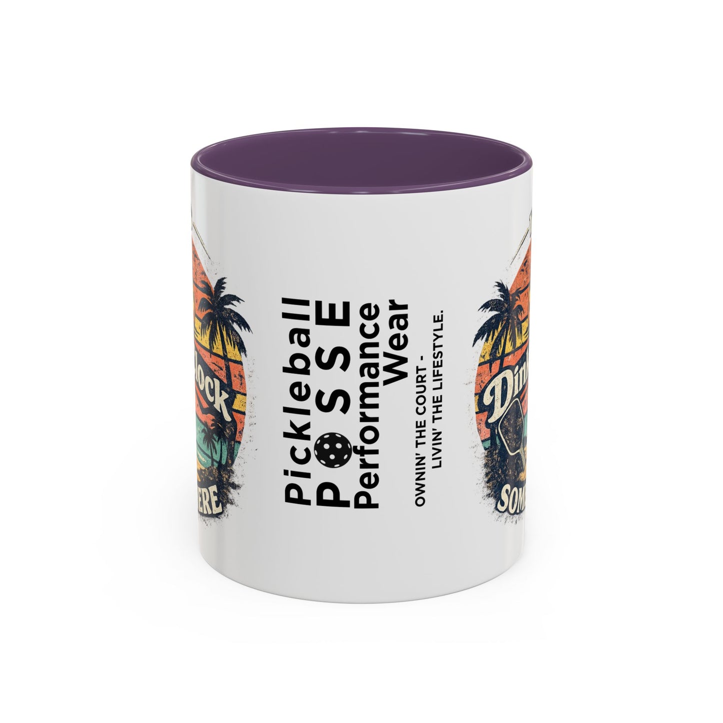 Pickleball Mug — "It’s Dink O’Clock Somewhere" Retro Beach Coffee Cup (11/15oz)
