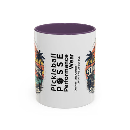 Pickleball Mug — "It’s Dink O’Clock Somewhere" Retro Beach Coffee Cup (11/15oz)