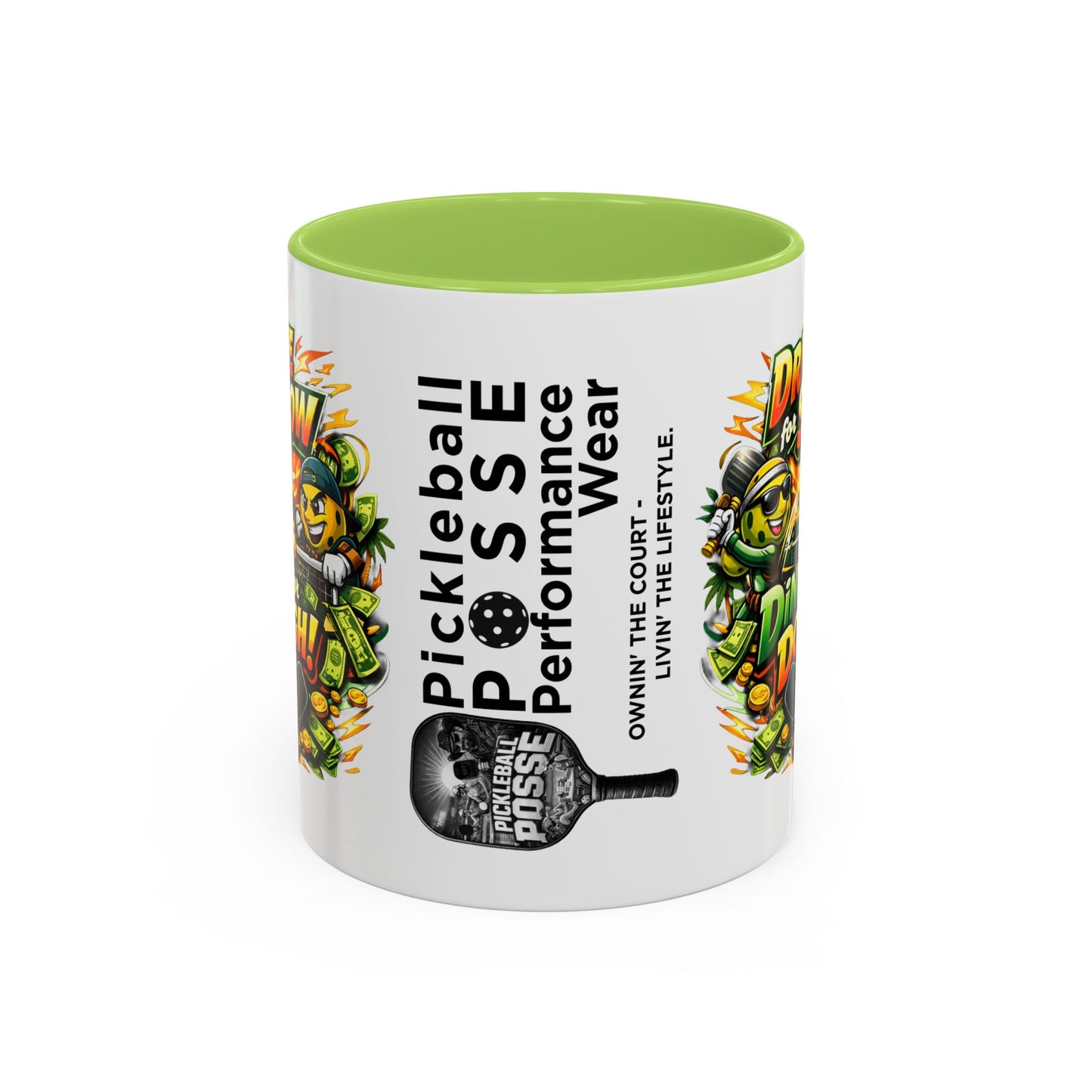 Pickleball Coffee Mug — “Drive for Show, Dink for Dough!” Accent Ceramic Mug (11/15oz)
