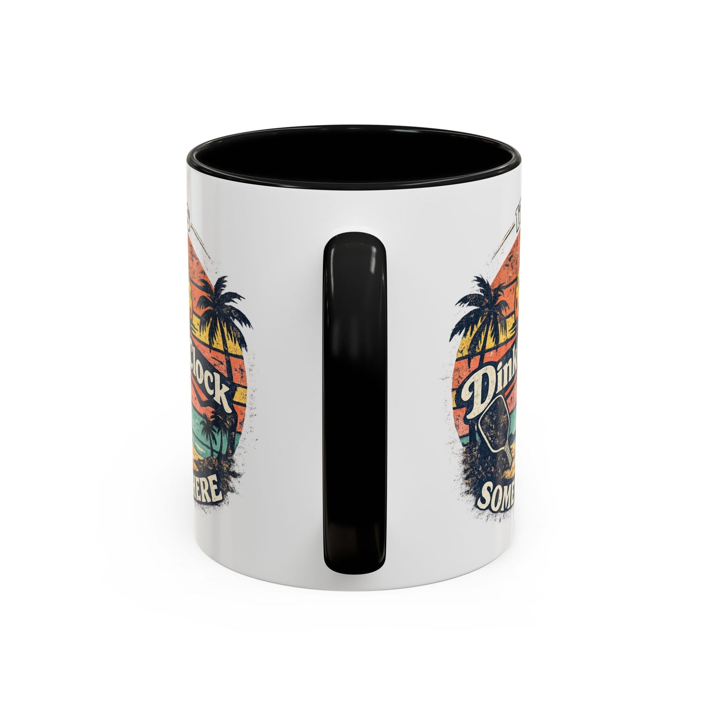 Pickleball Mug — "It’s Dink O’Clock Somewhere" Retro Beach Coffee Cup (11/15oz)