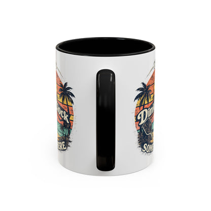 Pickleball Mug — "It’s Dink O’Clock Somewhere" Retro Beach Coffee Cup (11/15oz)